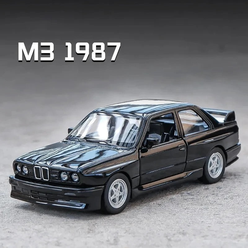 BMW M3 1987 Alloy Toy Car Model | Metal Diecast Toy Vehicle | Authentic Interior | Pull-Back Action | 2 Doors Open | Kids Gift